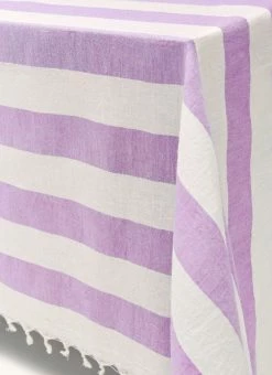 Heather Taylor Home Live Milos Tablecloth, Lilac X White 6 Heather Taylor Home Live Milos Tablecloth, Lilac X White