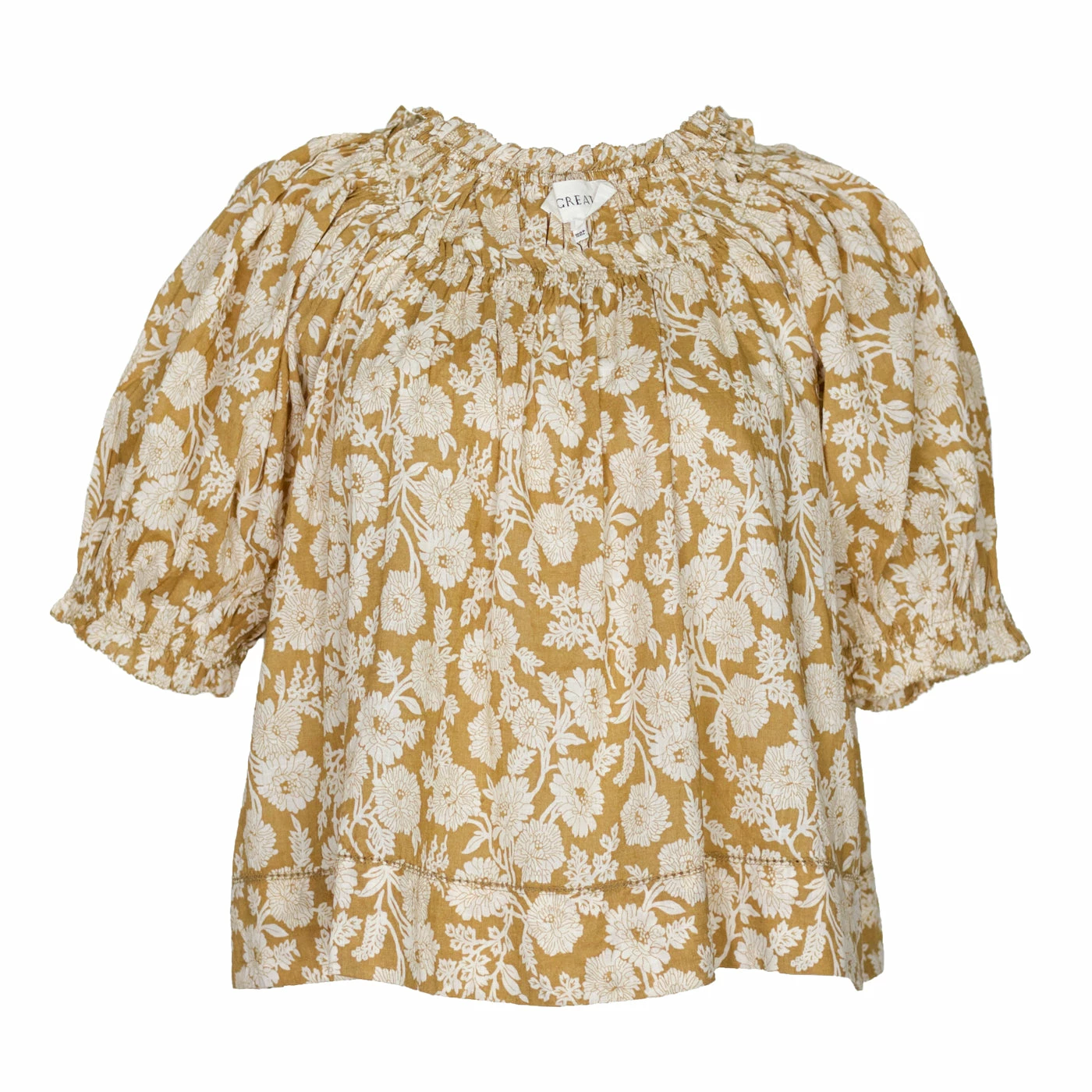 The Great Wear The Garland Top, Oat Wild Brush Floral 1 The Great Wear The Garland Top, Oat Wild Brush Floral
