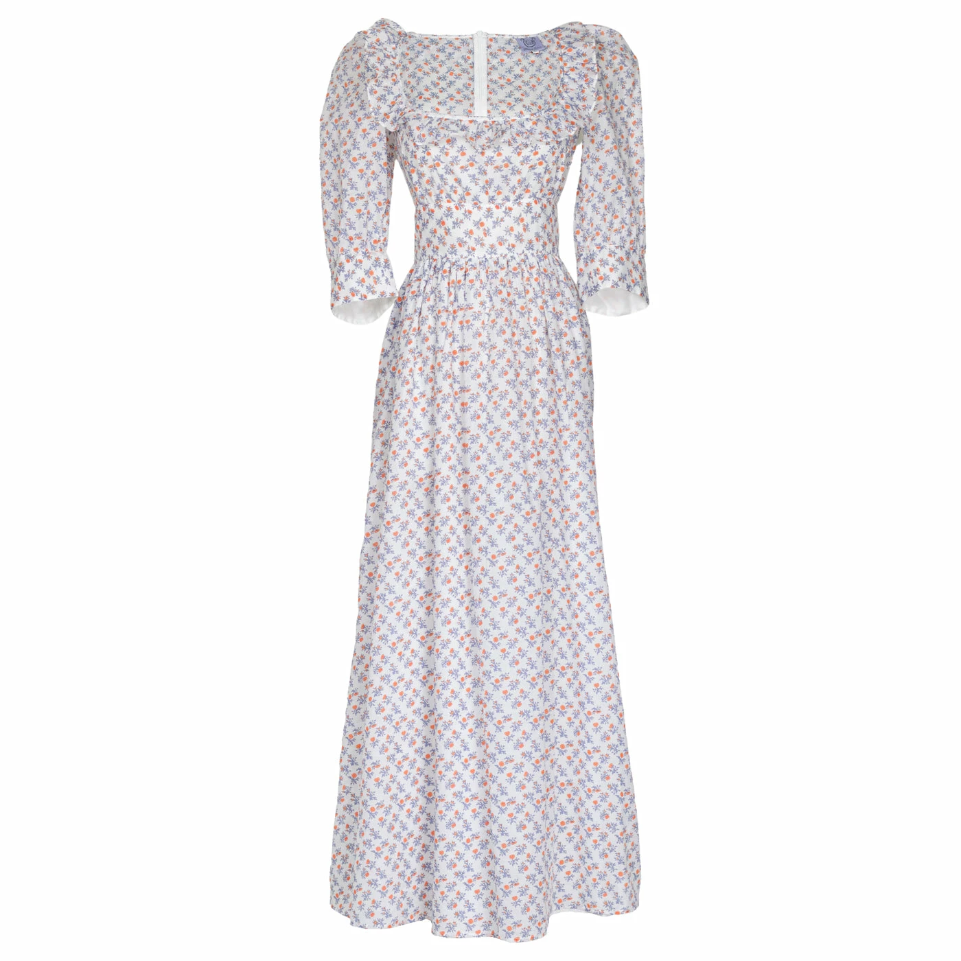 Thierry Colson Yolande Long Dress, Orange X Blue 1 Thierry Colson Yolande Long Dress, Orange X Blue