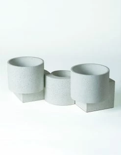 TORTUGA Platform Planters, Minimalist Set (One Small White, Two Medium White)