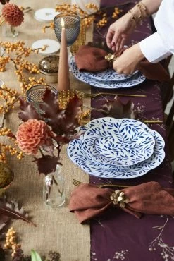 Maison Margaux Live Spring Leaves In Blue Dessert Plate