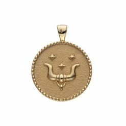 Jane Win TAURUS JW Zodiac Pendant Coin (Apr 20 - May 20) Wear