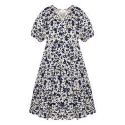 The Great The Pleated Ravine Dress, Autumn Leaf Floral Wear
