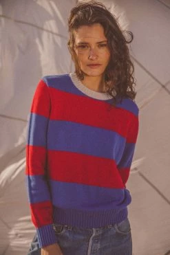 Birds Of Paradis Barbara Sweater, Blue X Red Stripe Wear