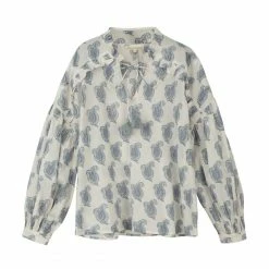 OPHELIA & INDIGO Wear Lily Top Blue Paisley Block Print