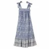 OPHELIA & INDIGO Maisy Dress Blue Floral Block Print Wear