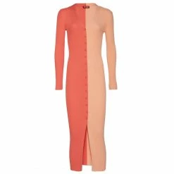 Staud Wear Shoko Sweater Dress, Bittersweet X Peach