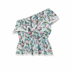 Loretta Caponi Dafne Top, Pinstriped Hydrangeas Wear