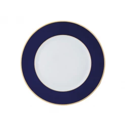 Augarten Porcelain Charger Plate 32 Cm With Slim Gold Rim Cobalt Blue