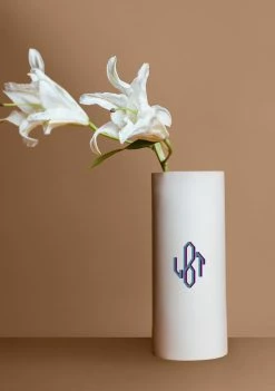 ALEPEL Live Monogram Beige Vase
