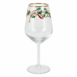 Vietri Live Holly Wine Glass