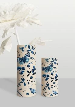 ALEPEL Live Denim Butterfly Beige Vase