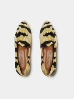 Le Monde Béryl Wear Venetian Slipper In Tiger Print Velvet