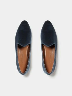 Le Monde Béryl Venetian Slipper In Dark Smoke Velvet Wear