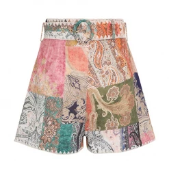 Zimmermann Anneke Fitted Short, Patch Paisley Wear