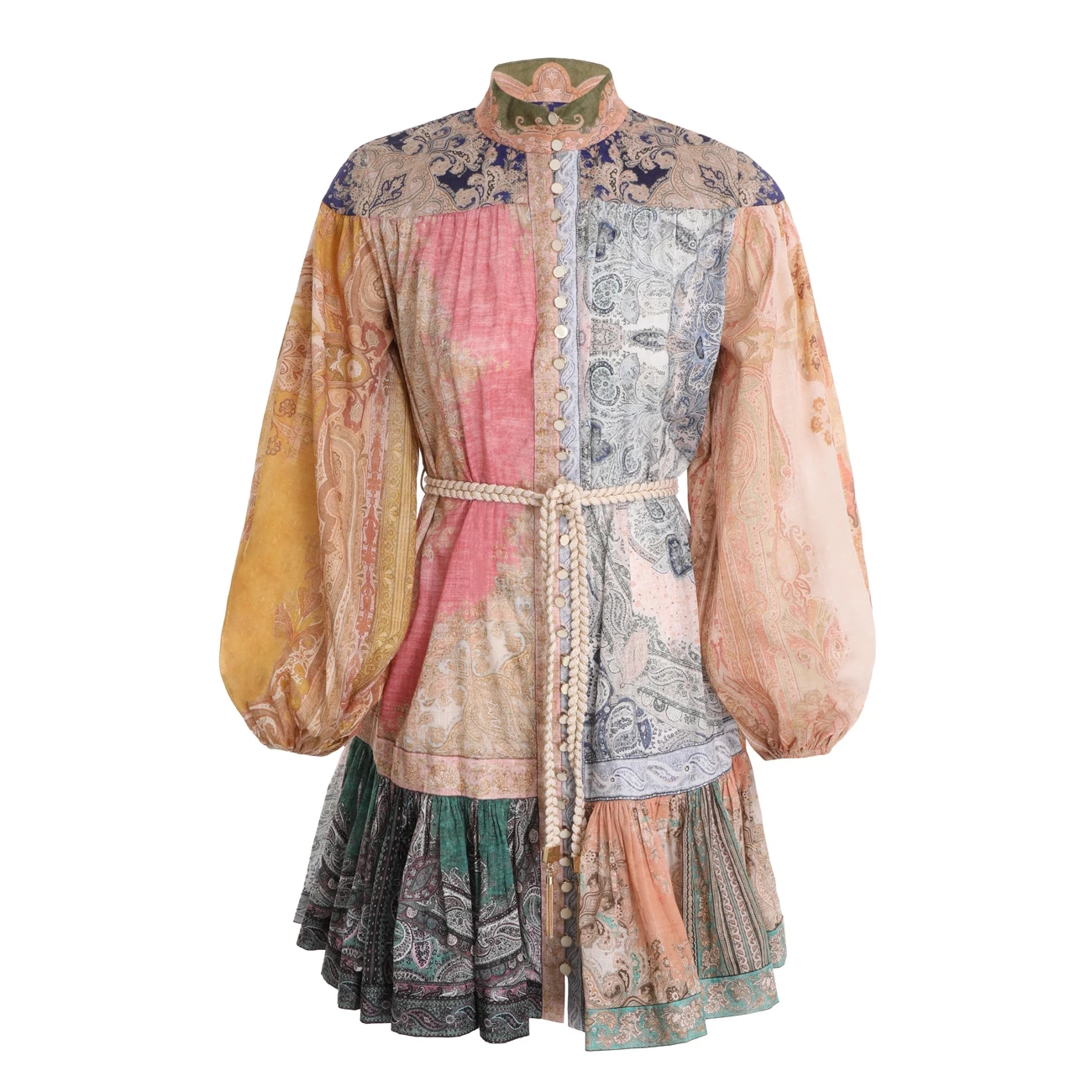 Zimmermann Anneke Spliced Lantern Mini, Patch Paisley Wear 1 Zimmermann Anneke Spliced Lantern Mini, Patch Paisley Wear