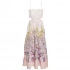 Zimmermann Jude Scallop Midi Dress, Peach Gradient Floral