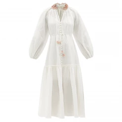 Zimmermann Postcard Midi Dress, Ivory