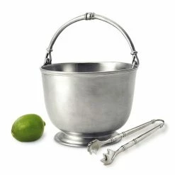 Match Pewter Bar Ice Bucket With Tongs Set Live
