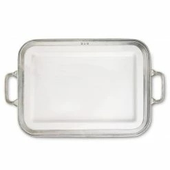 Match Pewter Luisa Rectangle Platter Large W/Handles Live