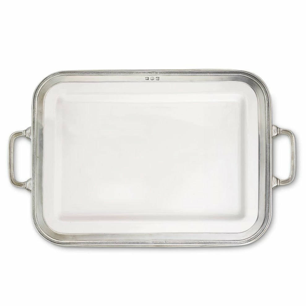 Match Pewter Luisa Rectangle Platter Large W/Handles Live 1 Match Pewter Luisa Rectangle Platter Large W/Handles Live