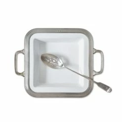 Match Live Pewter Gianna Square Serving Dish W/Handles