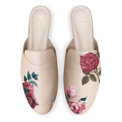 ALEPEL Wine Roses Beige Mule Wear