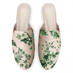 ALEPEL Emerald Jungle Beige Mule Wear