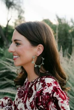 Nicola Bathie Embellished Jade Hoops Wear