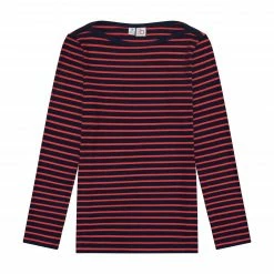 Busy Bees Miss B Tween Bateau T-Shirt, Red Navy Stripe For Kids