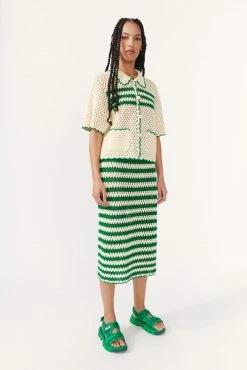 Baum Und Pferdgarten Cayley Cardigan, Crème Green Crochet Wear