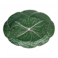 Bordallo Pinheiro Live Cabbage Oval Platter 15" Green