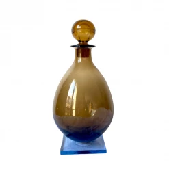Madame De La Maison Live Bulbous Amber Bottle With Square Blue Base