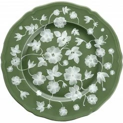 Ginori X Cabana Floral Charger Plate, Green X White Live