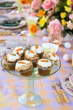 Estelle Colored Glass Live Cake Stand, Mint Green