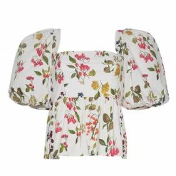 Cara Cara Alexis Top, Botanical Allover Ivory