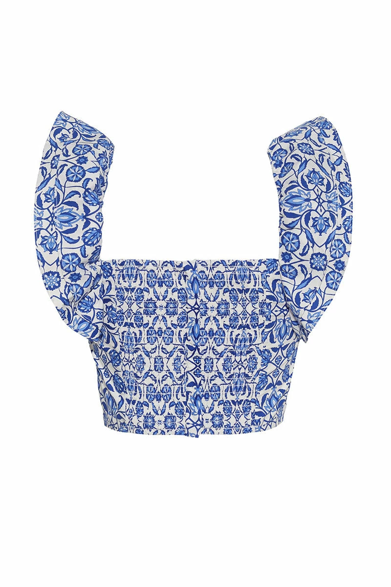 Cara Cara Wear Darby Top, Spanish Tile Blue 3 Cara Cara Wear Darby Top, Spanish Tile Blue