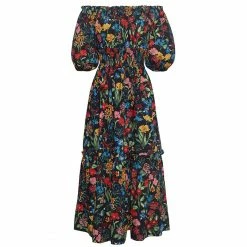 Cara Cara Mimi Dress, Floral Garden Black Wear
