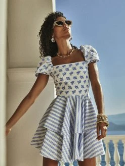 Caroline Constas Louisa Dress, Blue Toile Spot Wear 6 Caroline Constas Louisa Dress, Blue Toile Spot Wear
