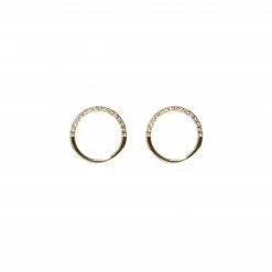 Campbell + Charlotte The Crew Half Moon Stud Earrings - Diamond