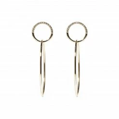 Campbell + Charlotte Wear The Crew Half Moon Double Hoop Earrings - Diamond