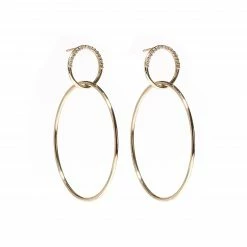 Campbell + Charlotte Wear The Crew Half Moon Double Hoop Earrings - Diamond