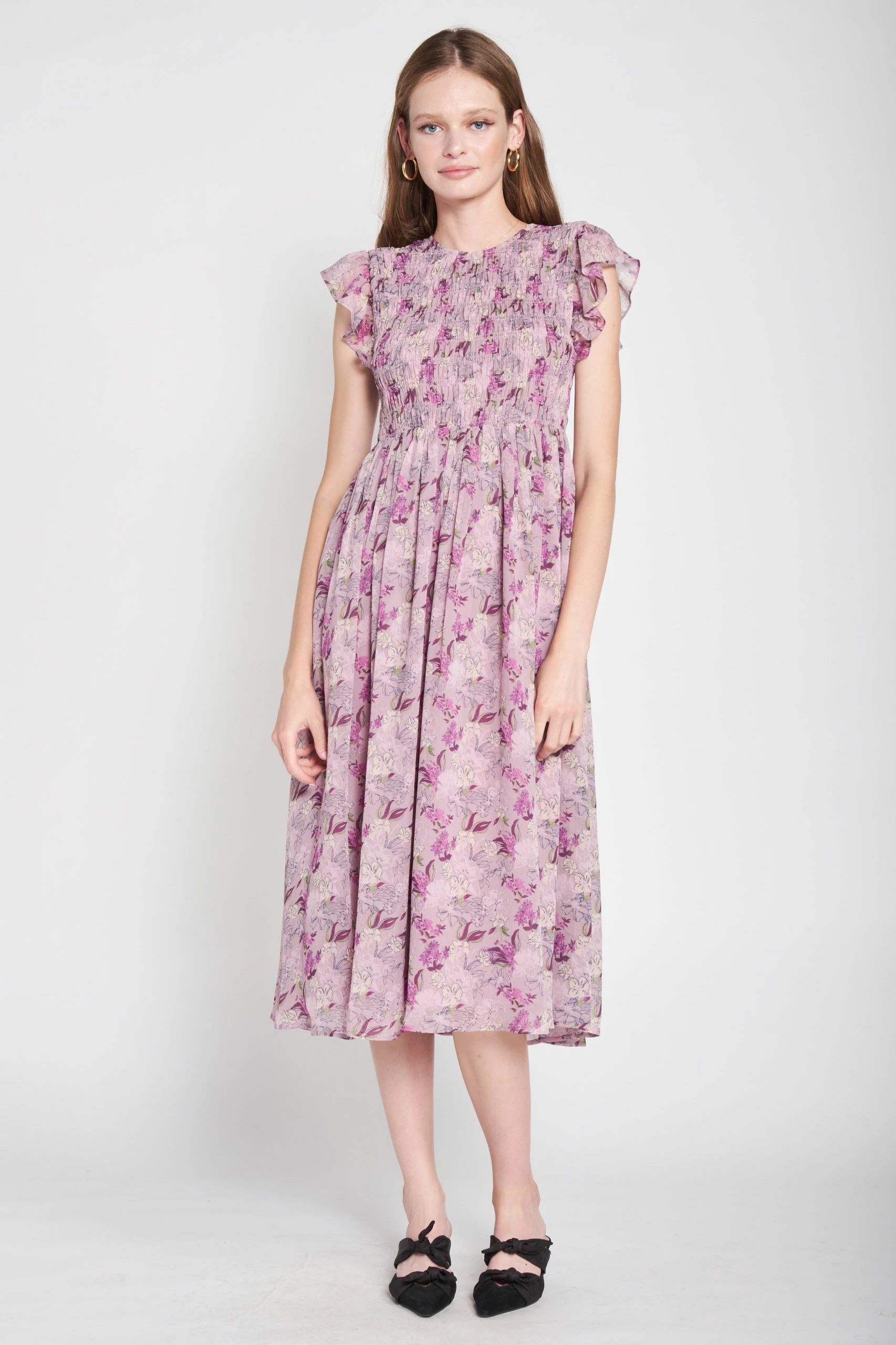 En Saison Ida Midi Dress, Lilac 2 En Saison Ida Midi Dress, Lilac