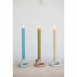 Only On The Avenue Twisted Taper Candles, Cream