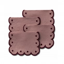CeCe Barfield Inc. Live Paris Cocktail Napkin, Rose X Burgundy (Set Of 4)