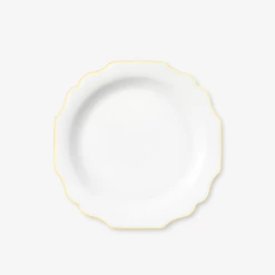 Augarten Porcelain Dinnerware Dessert Plate, 20 Cm, Belvedere Gold Rim