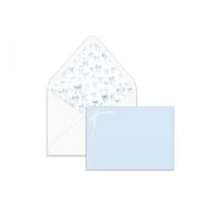 Bows & Blue Live Engraved Bow Notecard Set