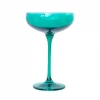 Estelle Colored Glass Live Champagne Coupe (Set Of 2), Emerald Green