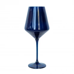 Estelle Colored Glass Live Wine Glass (Set Of 2), Midnight Blue