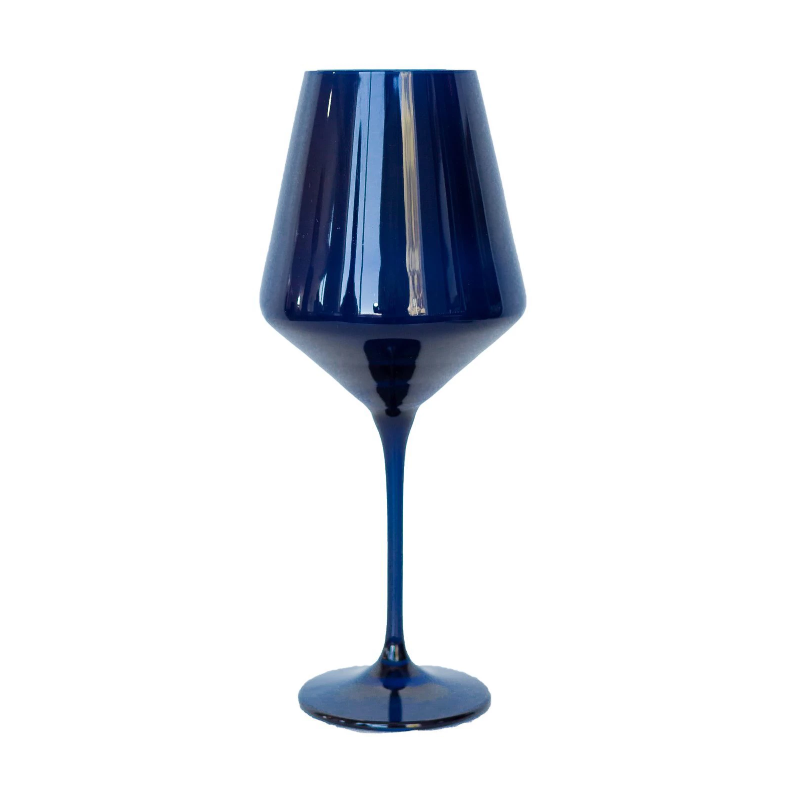 Estelle Colored Glass Live Wine Glass (Set Of 2), Midnight Blue 1 Estelle Colored Glass Live Wine Glass (Set Of 2), Midnight Blue